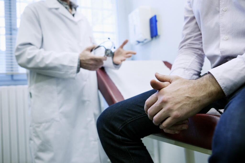 Man speaking with doctor about prostate cancer screening in Los Angeles